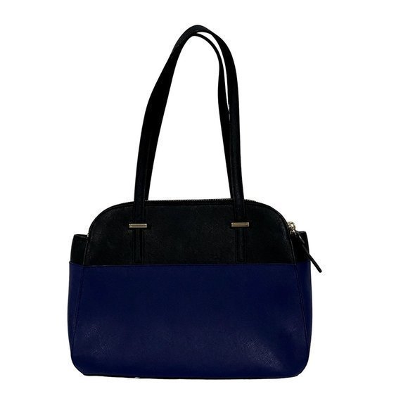 Kate Spade New York Cedar Street Maise Blue and Black Saffiano‎ Leather Satchel - Picture 3 of 11